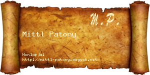 Mittl Patony névjegykártya